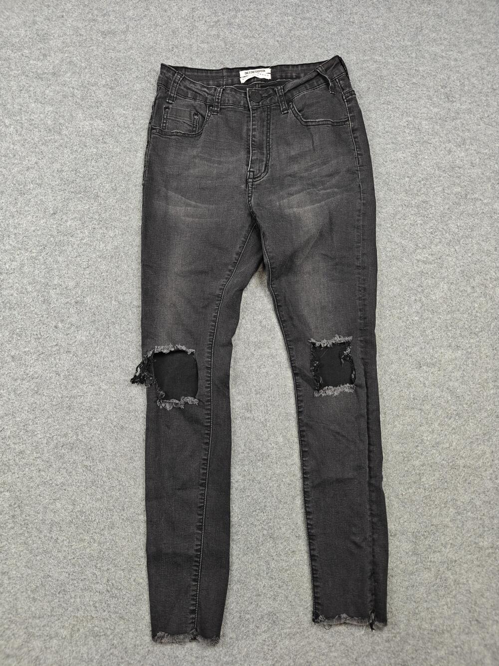 ONE X ONETEASPOON Jeans Womens 26 Black High Waist Freebird II Skinny Denim